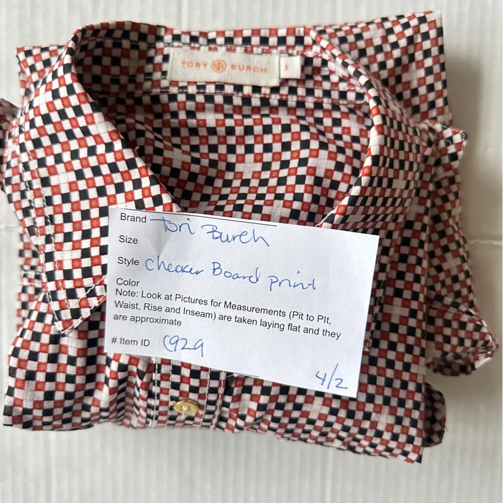 Tory Burch Men's Geometric Print Button-Down Shirt‎ in Red and Black 6